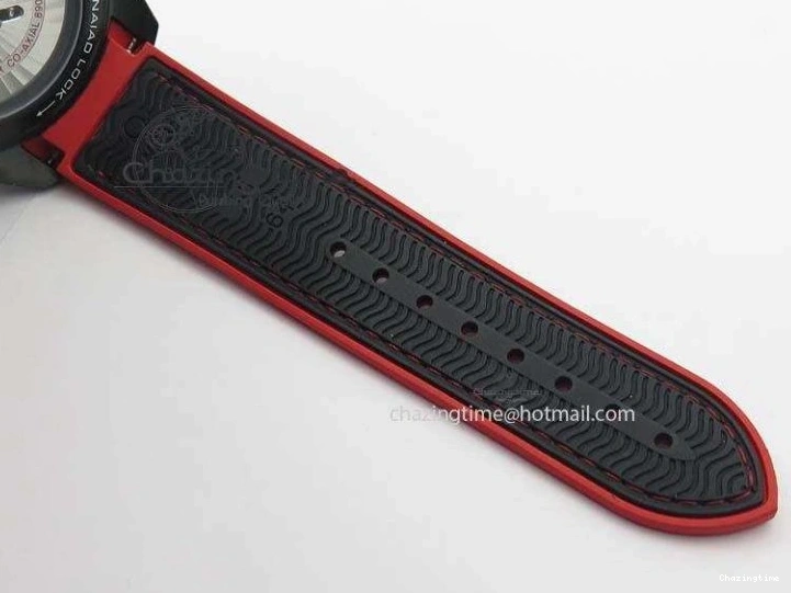 1225 SoftTouch Planet Ocean GMT 45mm DLC Red JHF Best Edition Black Dial On Rubber Strap A 8200